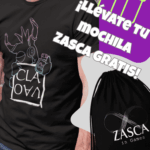 Camiseta negra CLAVAO para hombre de Zasca in Games con diseño de juego de mesa y promoción de mochila gratis