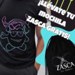 Camiseta negra ZASCA MOLÓN para hombre con diseño original y promoción mochila ZASCA gratis