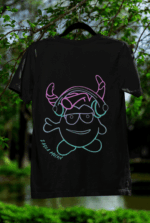 Camiseta negra infantil ZASCA MOLÓN con diseño original frontal en algodón 100% para niños y jóvenes
