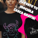 Camiseta negra ZASCA MOLÓN para mujer con diseño original y promoción mochila ZASCA gratis
