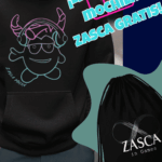 Sudadera negra unisex ZASCA MOLÓN con diseño original y mochila ZASCA gratis de regalo
